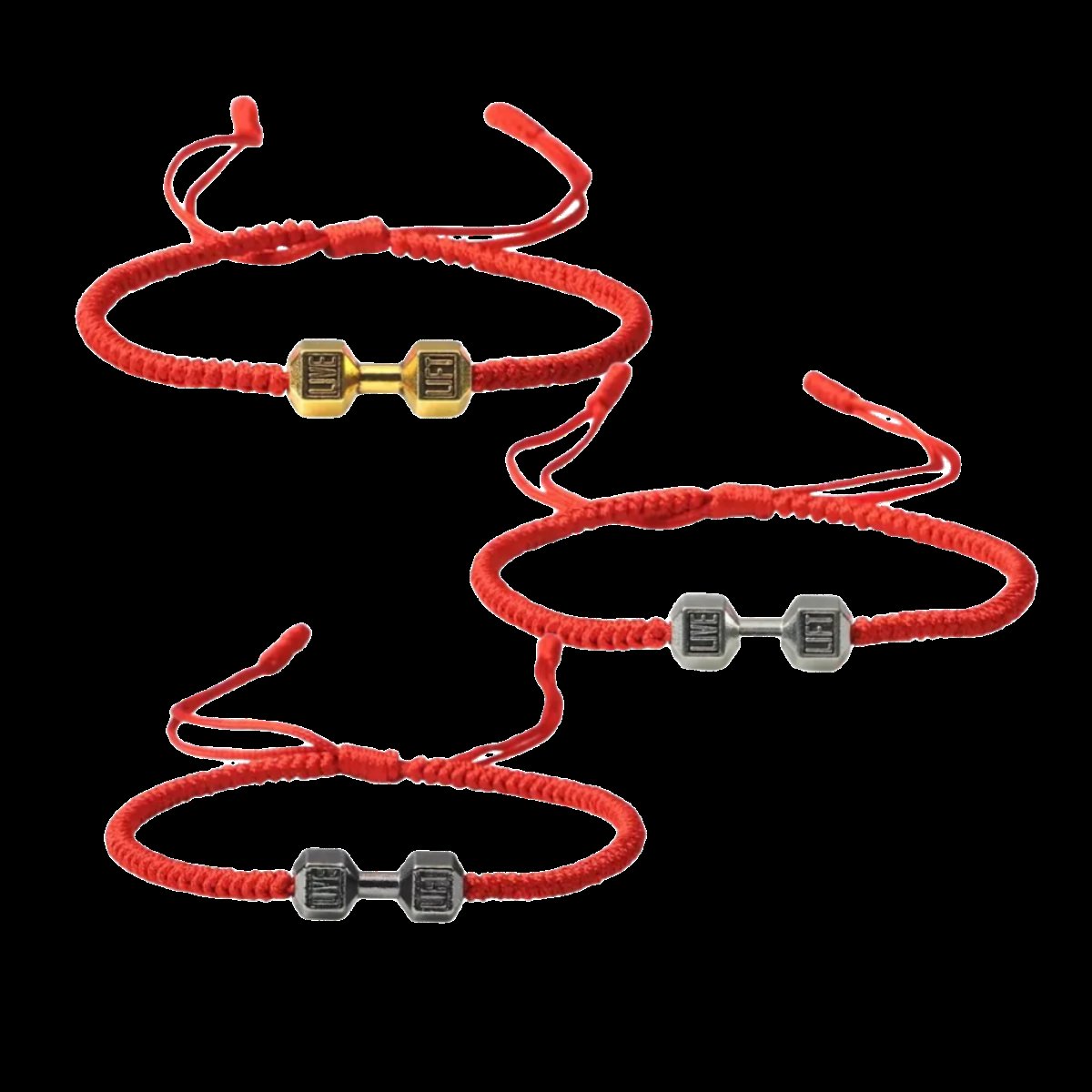 Adjustable Bro Bracelet - SWOLERYBraceletSWOLERYSWOLERYRed and Gold Dumbbell