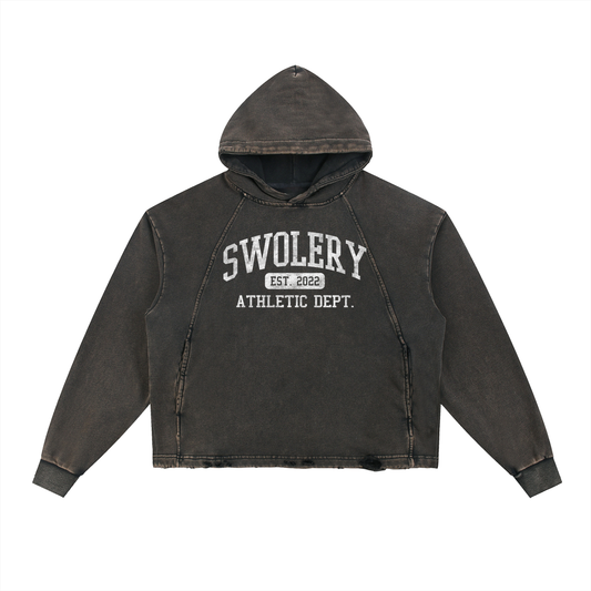 Vintage Washed Frayed-Hem Hoodie