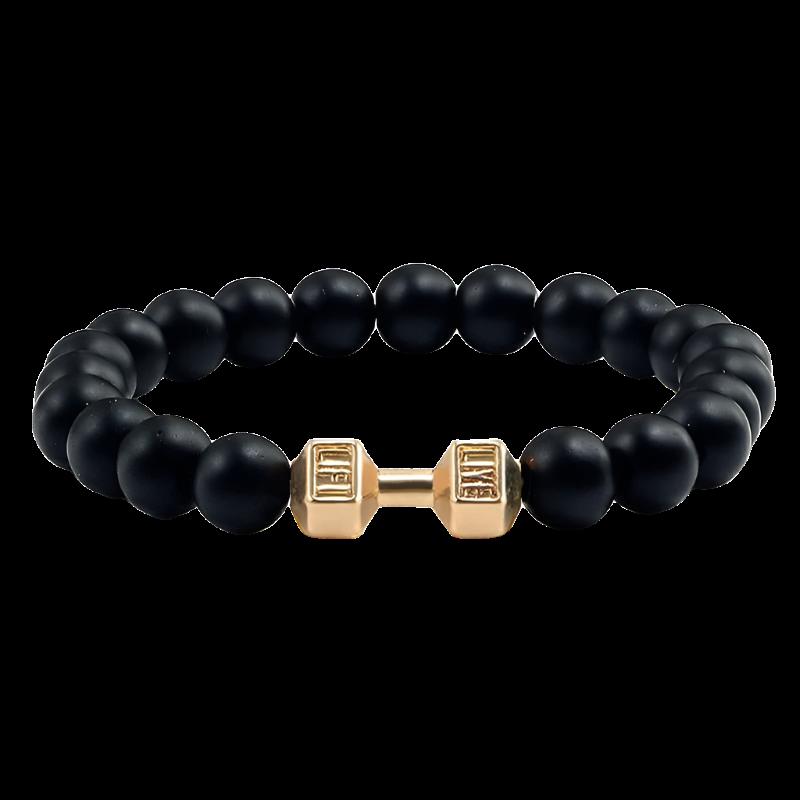 Gym Bro Lava Stone Bracelet - SWOLERY0Gym Bro JewelrySWOLERYBlack Matte Gold