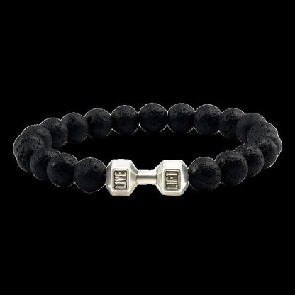 Gym Bro Lava Stone Bracelet - SWOLERY0Gym Bro JewelrySWOLERYBlack Lava Silver