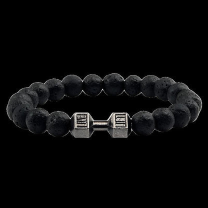 Gym Bro Lava Stone Bracelet - SWOLERY0Gym Bro JewelrySWOLERYBlack Lava Silver