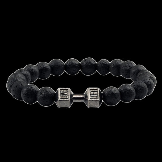 Gym Bro Lava Stone Bracelet - SWOLERY0Gym Bro JewelrySWOLERYBlack Lava Silver