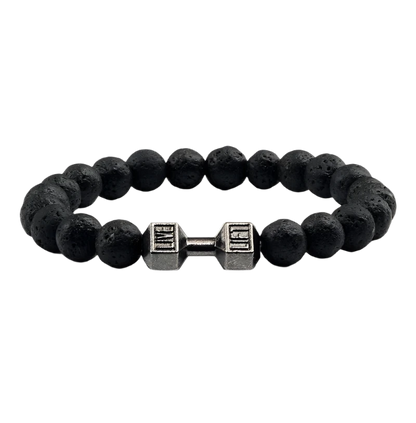 Gym Bro Lava Stone Bracelet - SWOLERY0Gym Bro JewelrySWOLERYBlack Lava Gun Metal