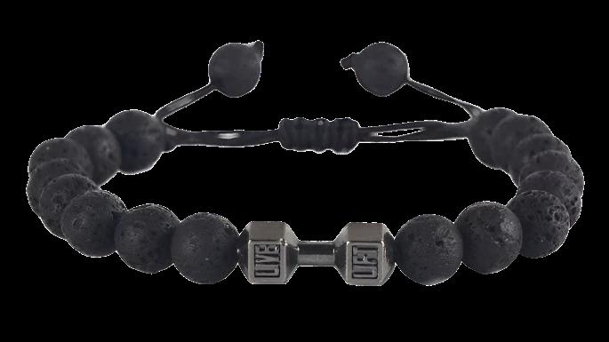 GYM RAT BRACELET - SWOLERYSWOLERYSWOLERYLava Stone/ Gun Metal