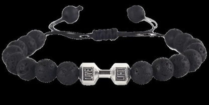 GYM RAT BRACELET - SWOLERYSWOLERYSWOLERYLava Stone/ Silver